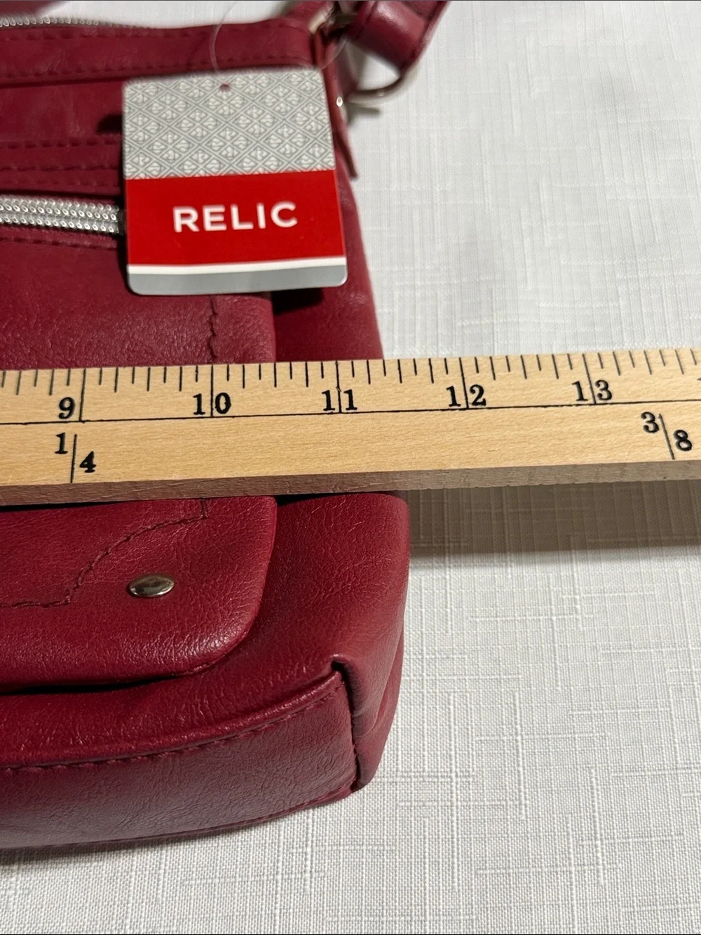 Relic Crossbody Bag in Red with Silver Hardware